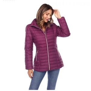White Mark Plum Puffer Jacket Small
